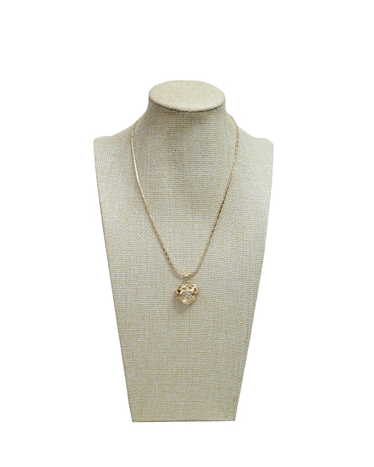 Sparkly Gold Heart Necklace