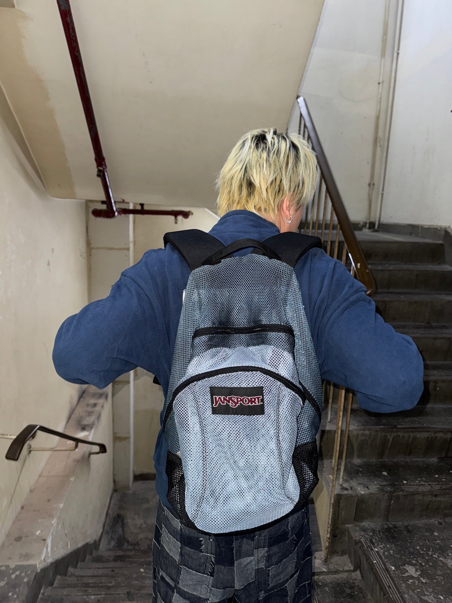 Jansport Blue & Navy Mesh Backpack