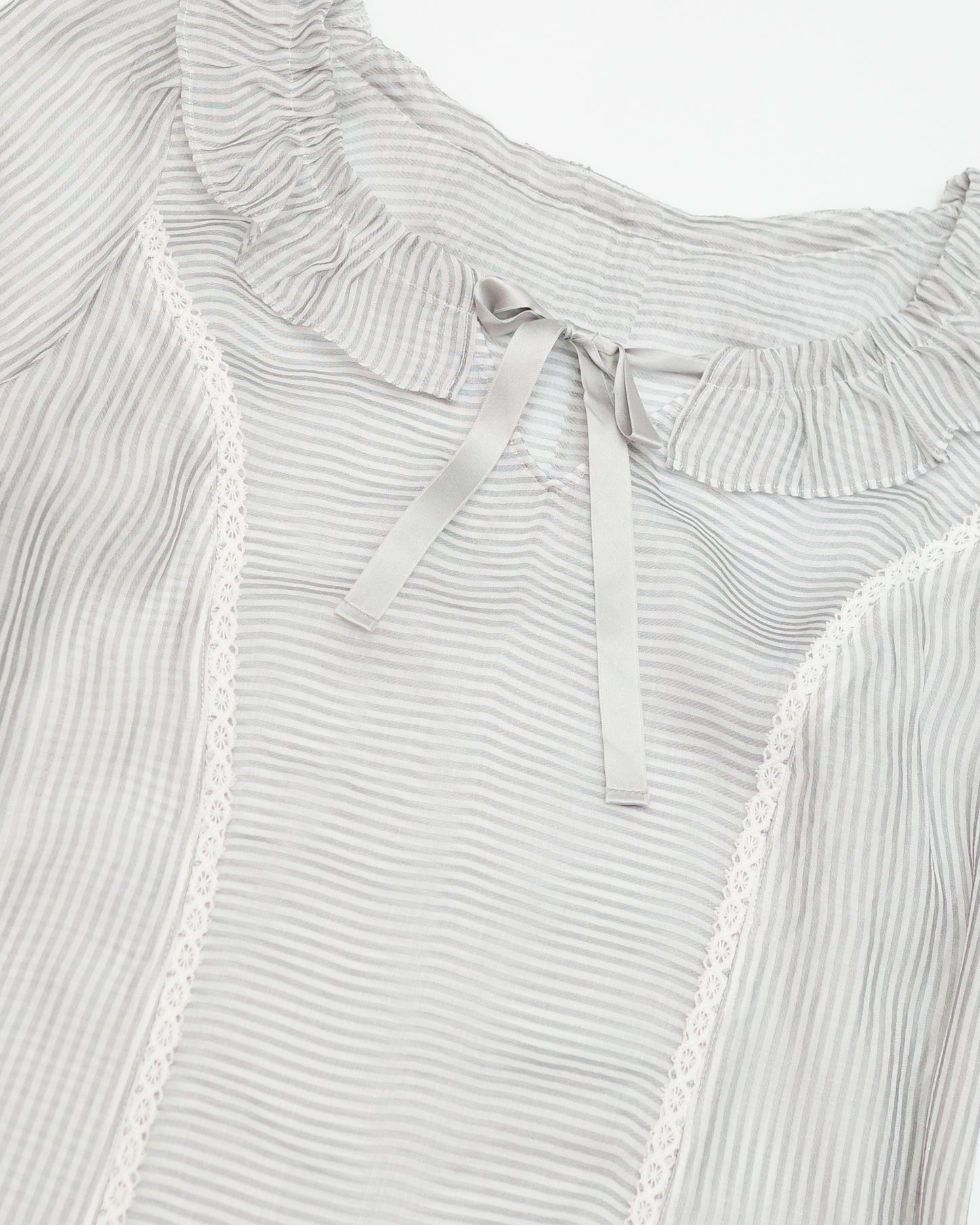 Jill Stuart Striped Gray Blouse