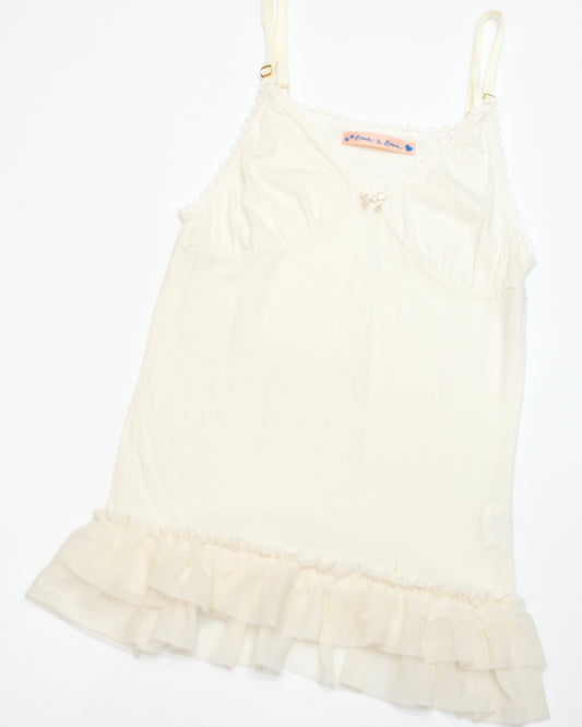 Cream Ruffle Hem Cami