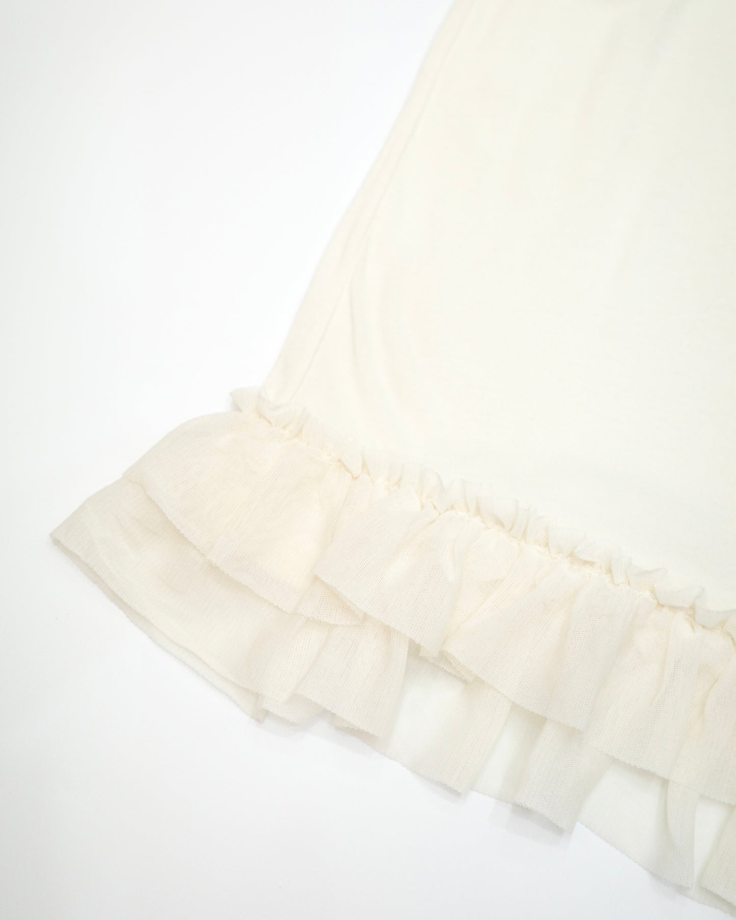 Cream Ruffle Hem Cami