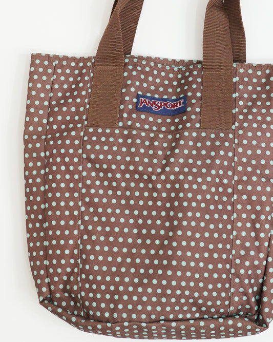 Jansport Brown x Mint Dots Tote Bag