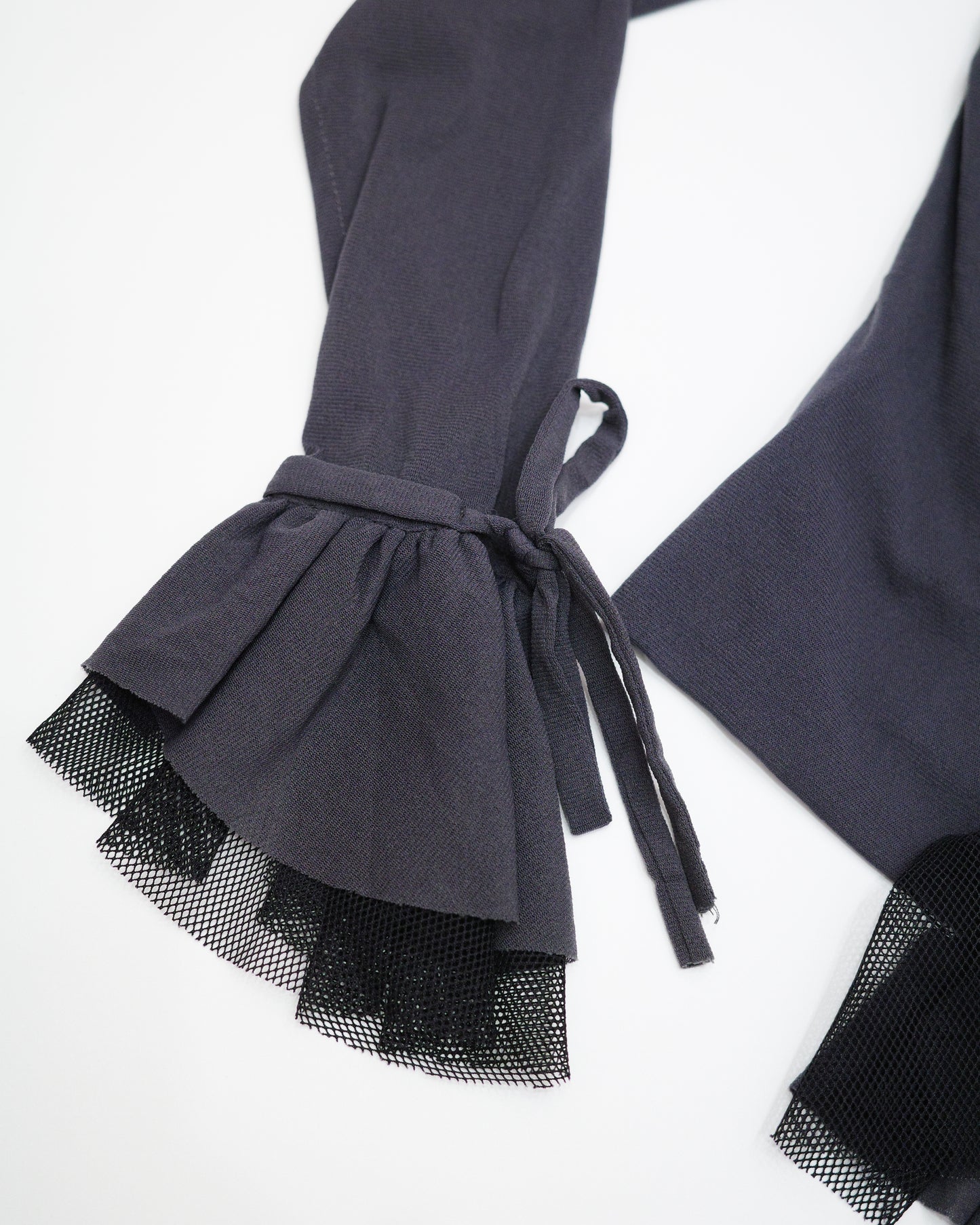 Grey Gothic Ruffle Blouse