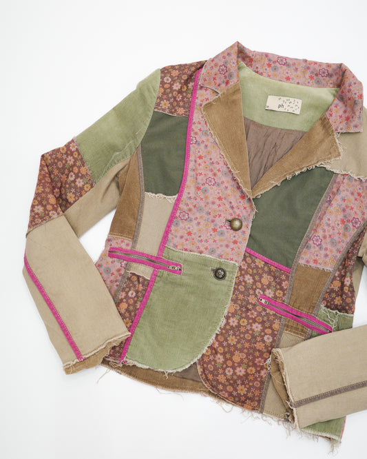 Pink House Patchwork Corduroy Blazer