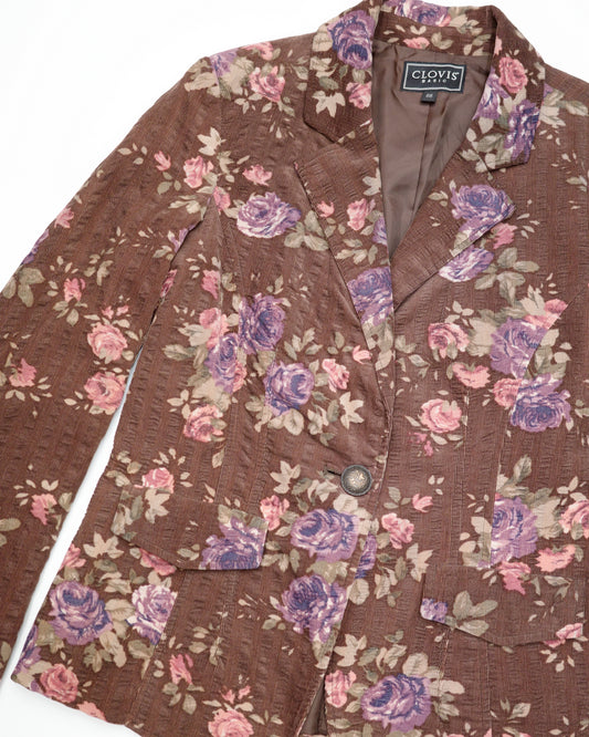 Brown Floral Blazer