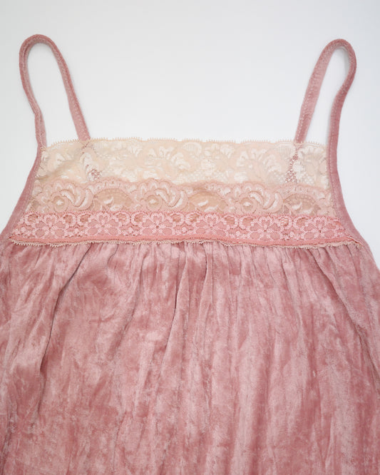 Pink Velvet Lace Cami
