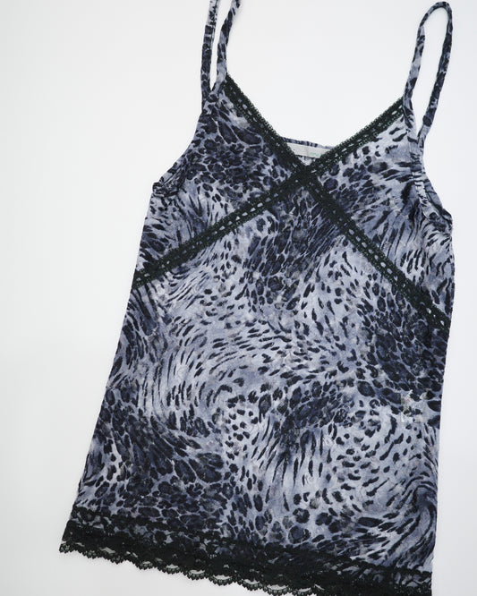 Leopard Print Lace-Trim Cami