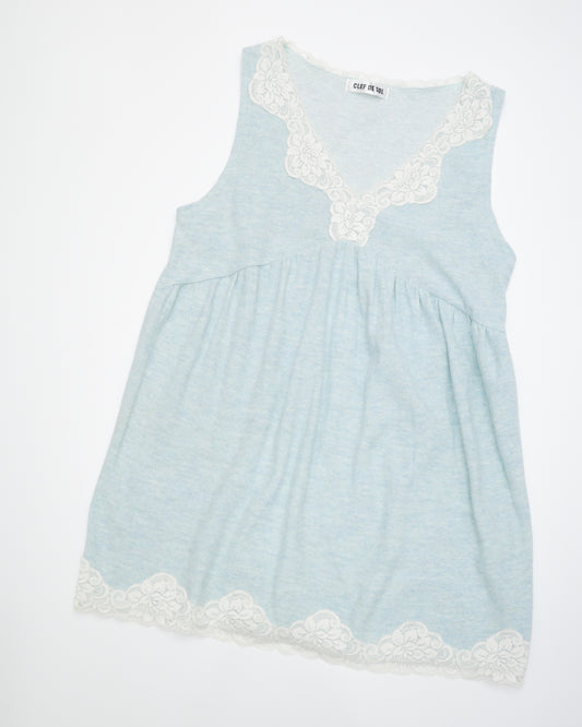 Light Blue Lace Babydoll Cami