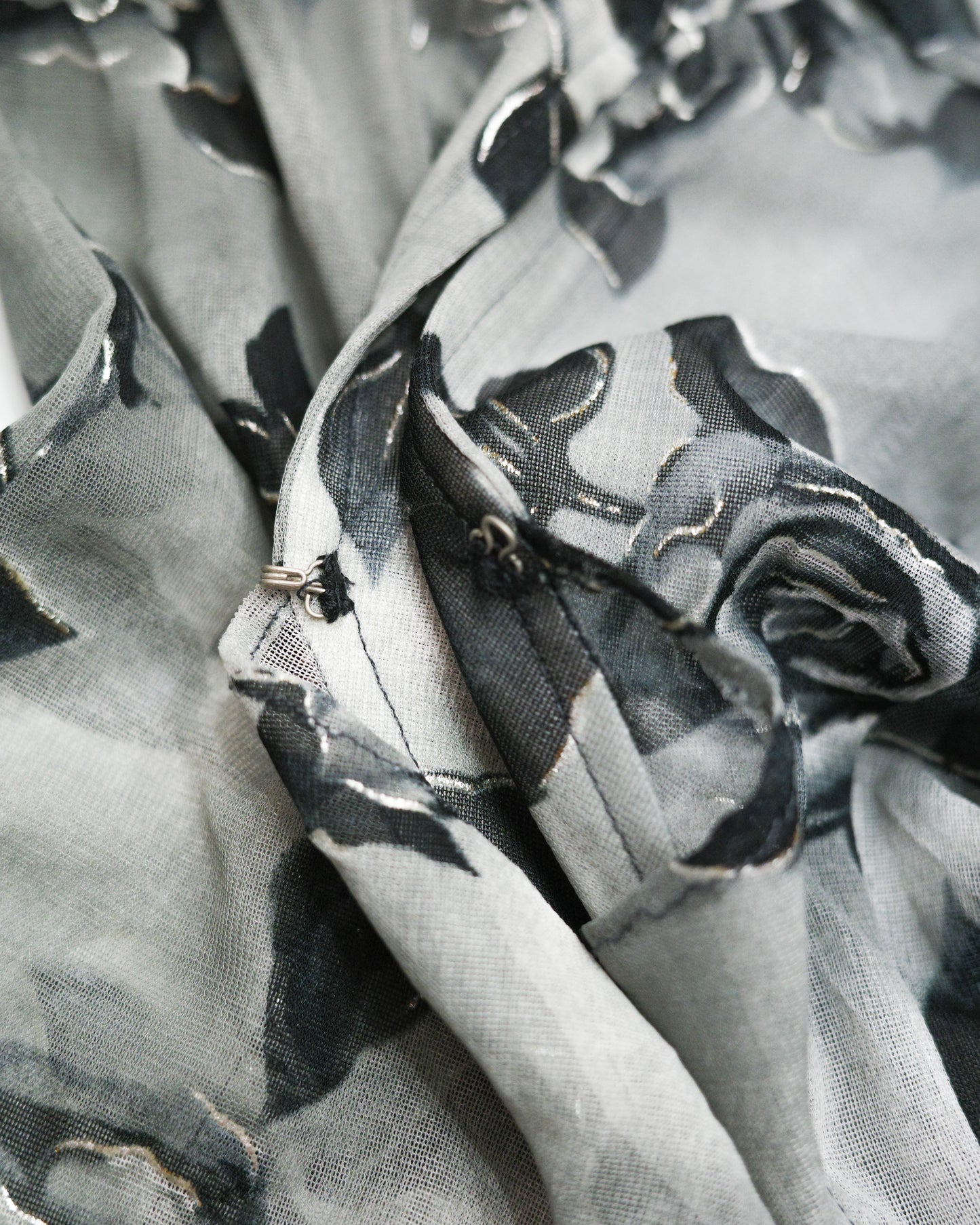 Sheer Grey Rose Blouse