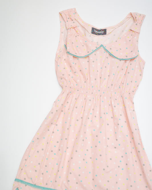 Pink Scalloped Polka-Dot Dress