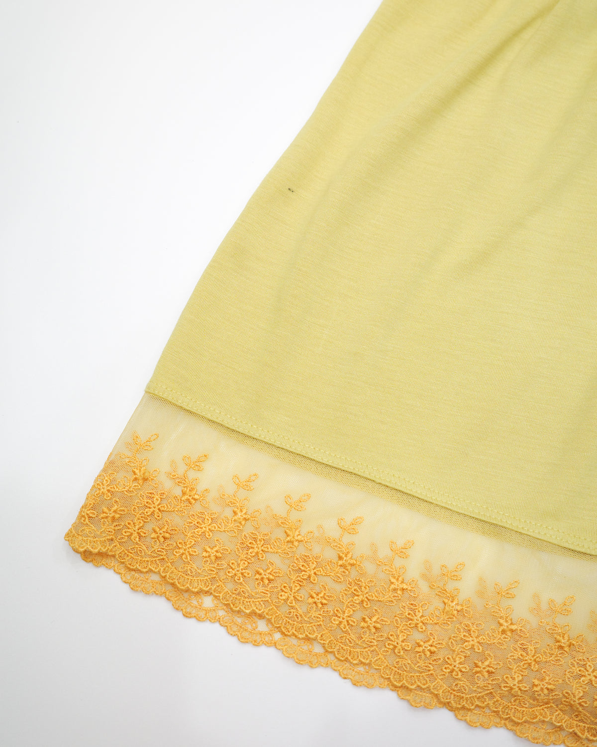 Yellow Tiered Lace Hem Cami