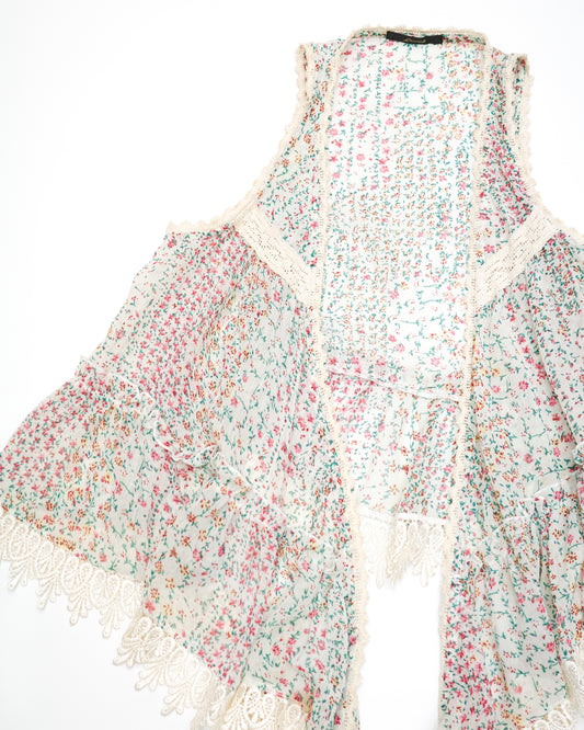 Floral Lace Crochet Vest