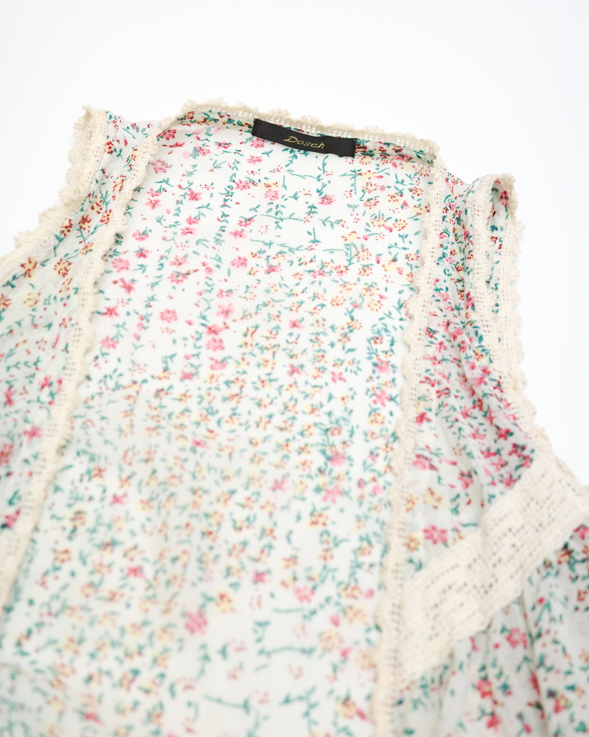 Floral Lace Crochet Vest