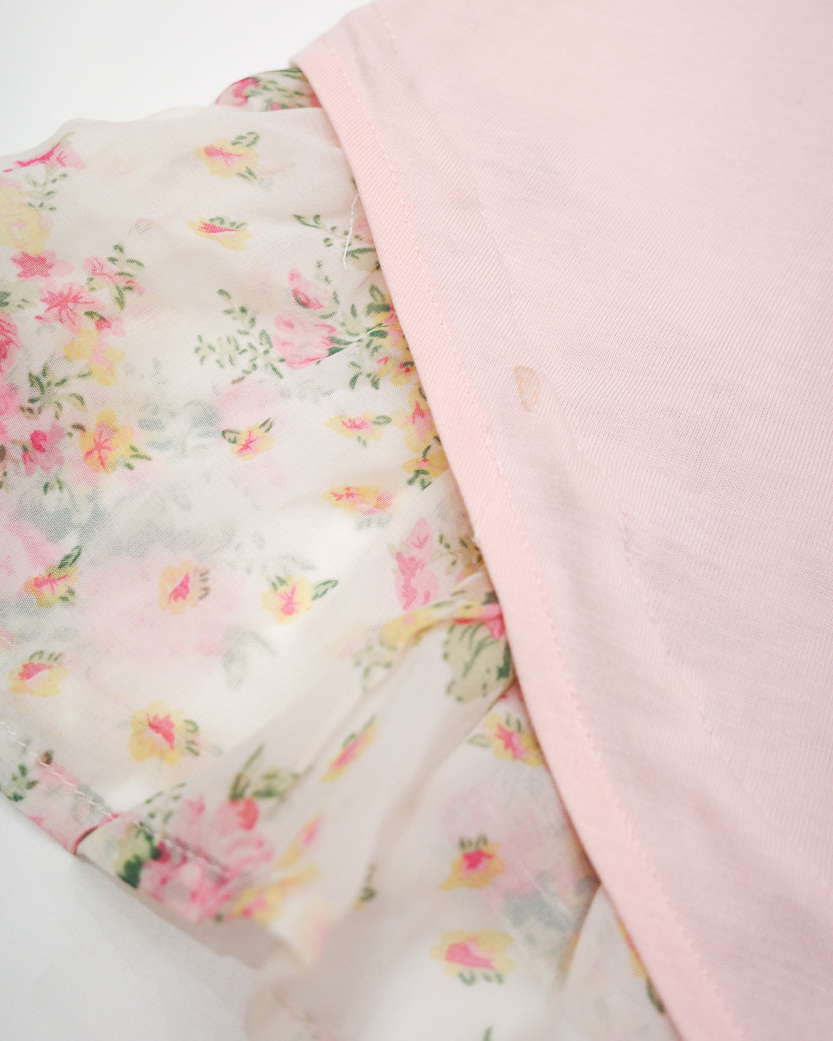 Pink Floral Trim Top
