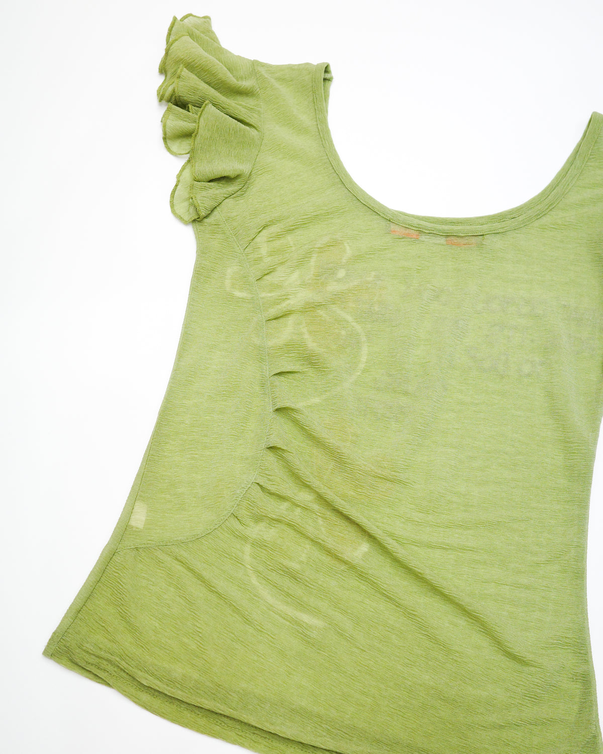 Green Floral Patch & Quote Top
