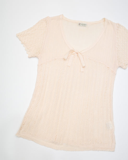 Cream Knit Top
