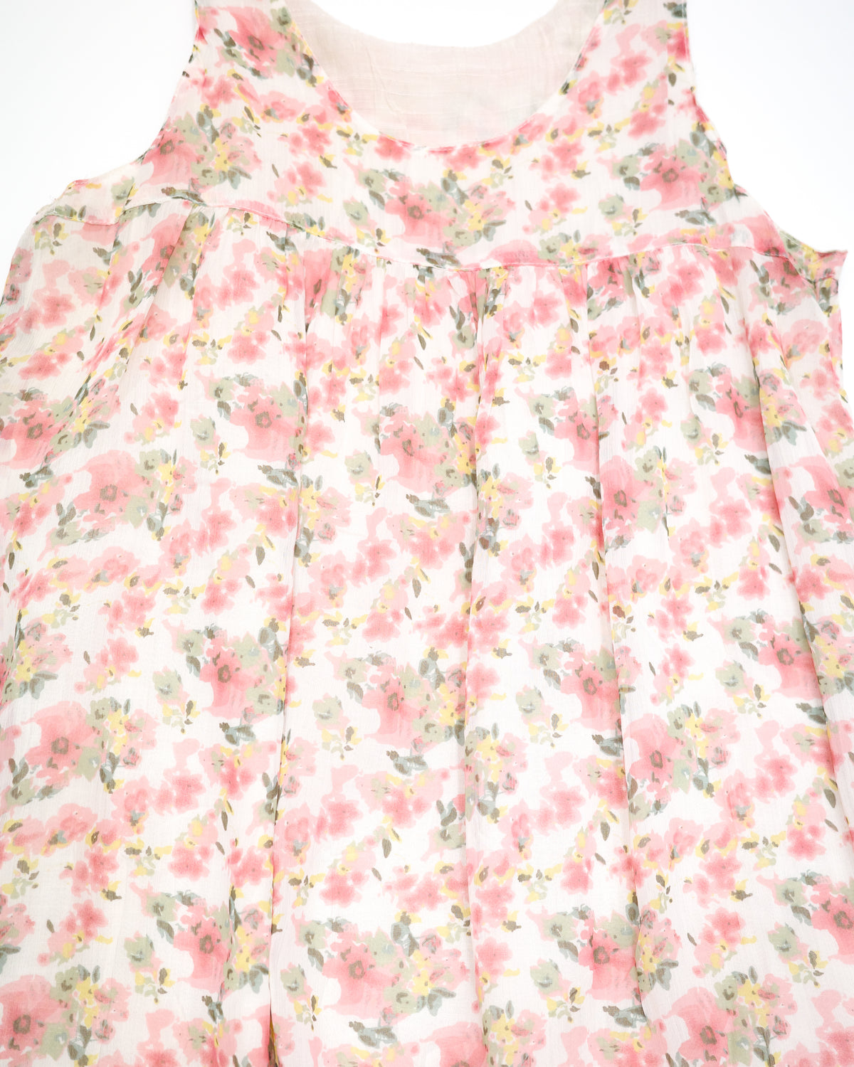 Pink Floral Chiffon Tiered Dress