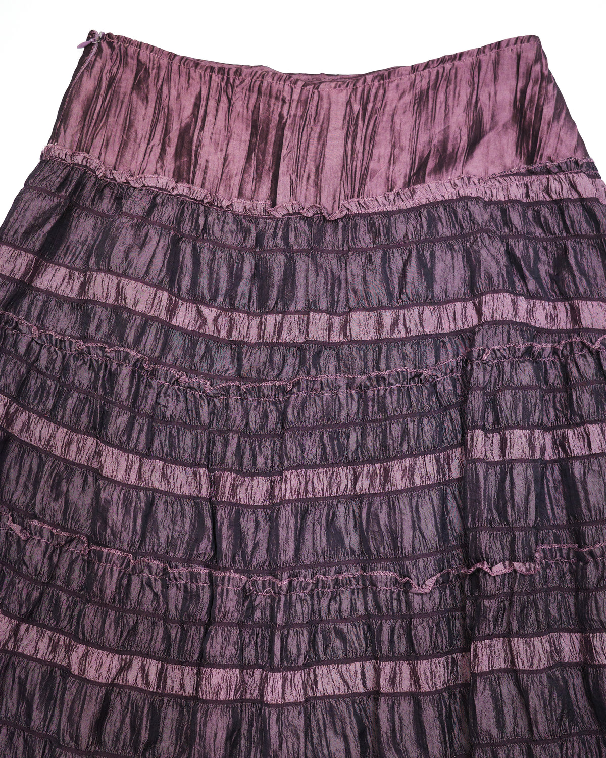 Purple Crinkled Tiered Skirt