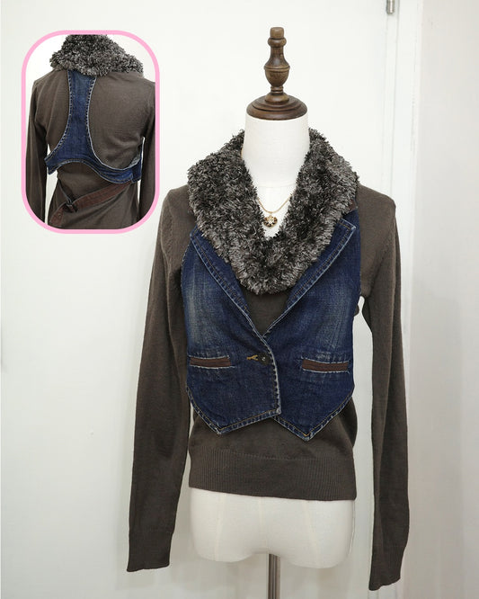 Furry Gray Top