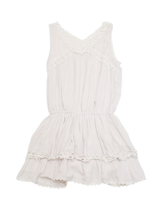 Off-White Ruffle Lace Mini Dress