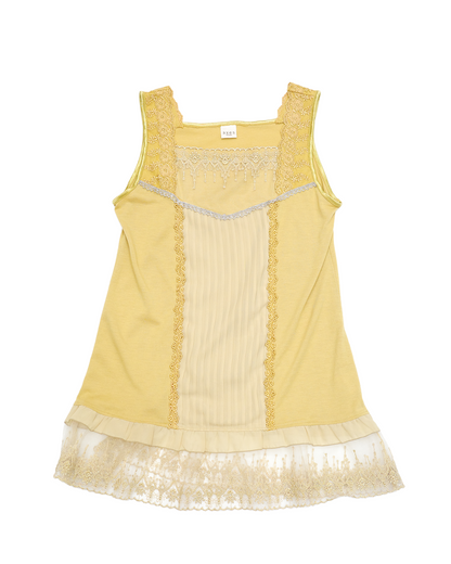 Axes Femme Mustard Yellow Pleated Cami