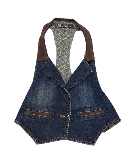Denim Collar Vest