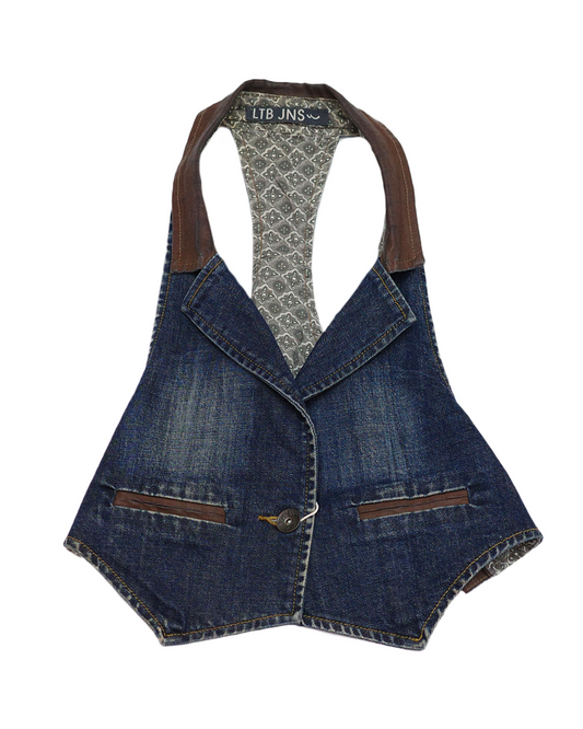 Denim Collar Vest