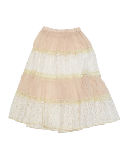 Boho Lace Tiered Maxi Skirt
