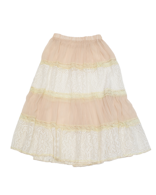 Boho Lace Tiered Maxi Skirt