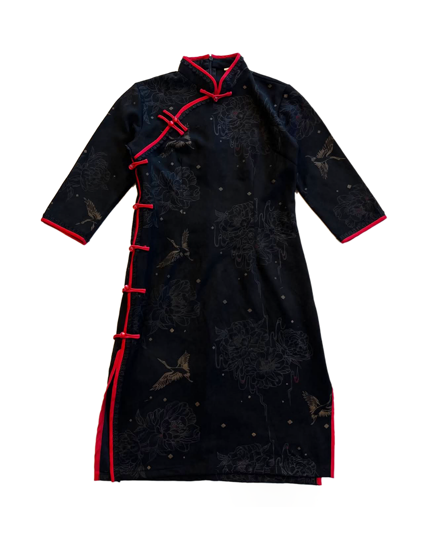 Red and Black Chinese Dress