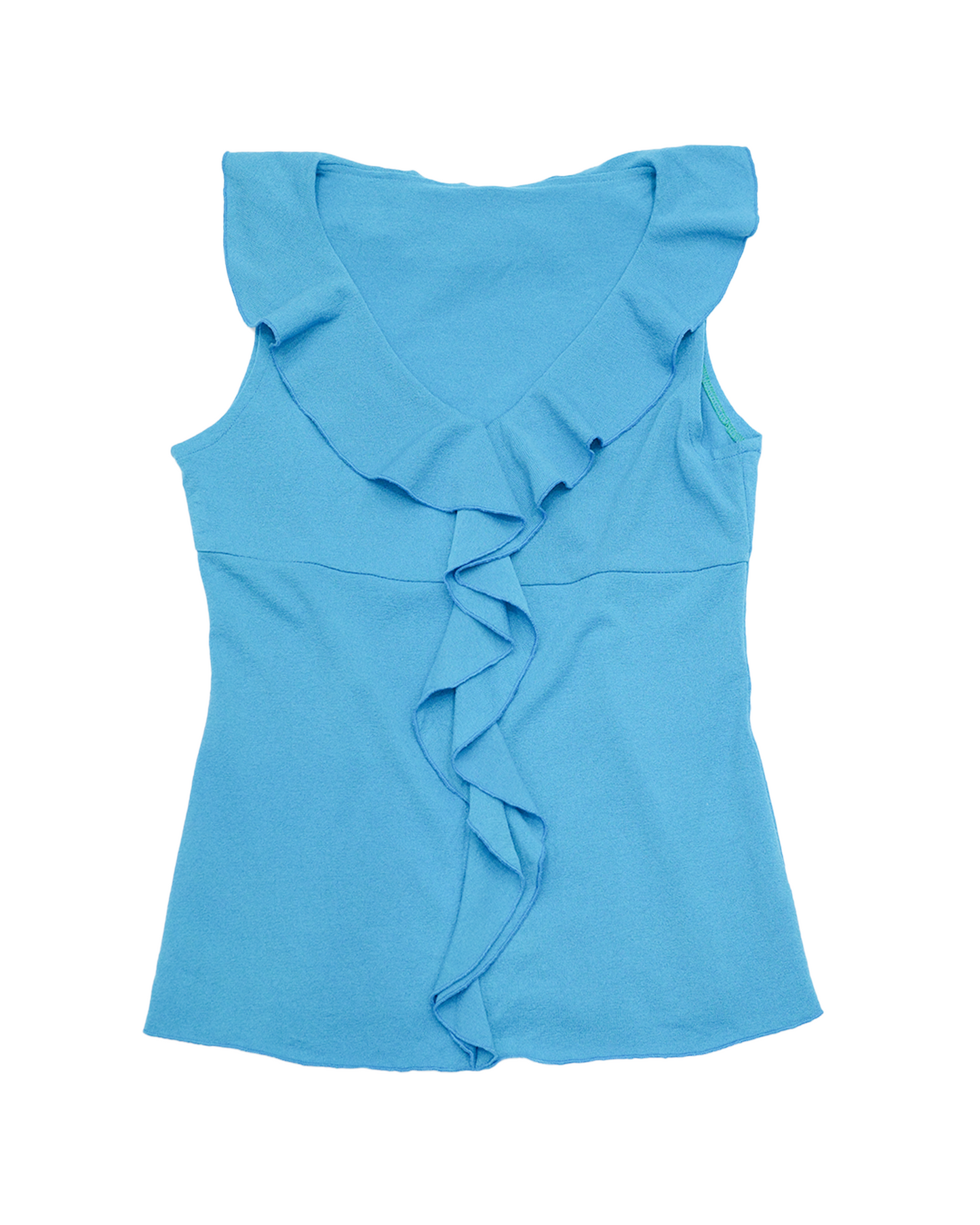 Blue Ruffle Tank