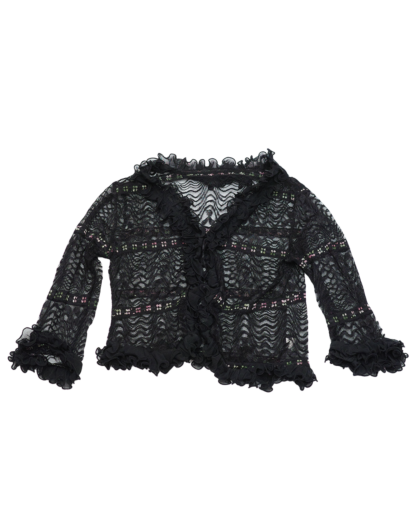Noir Lace Ruffle Outer