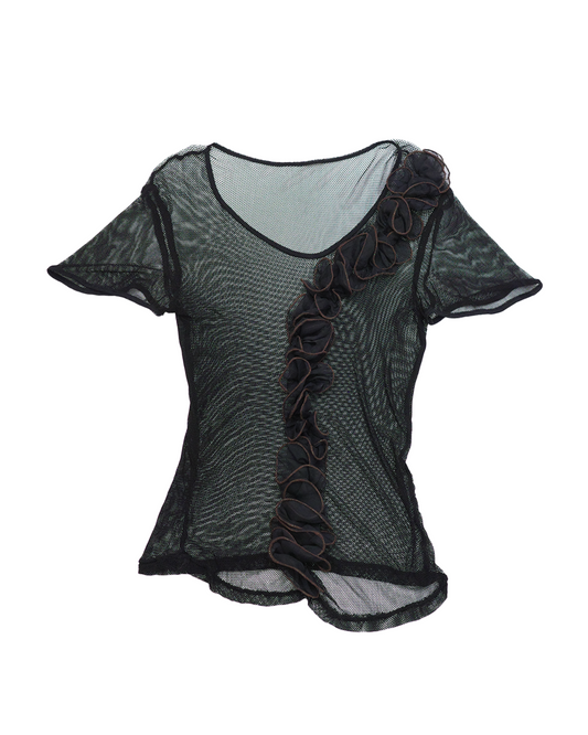 Black Sheer Mesh Top