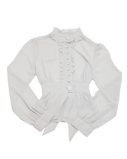 Gray Chiffon Blouse