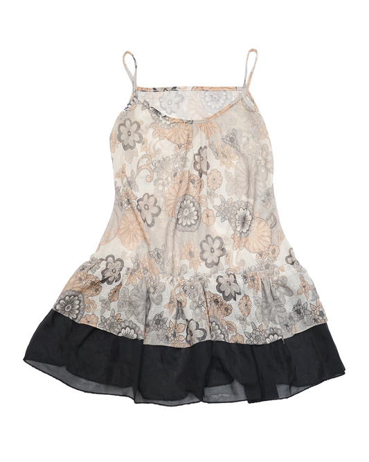 Brown-tone Floral Cami Dress