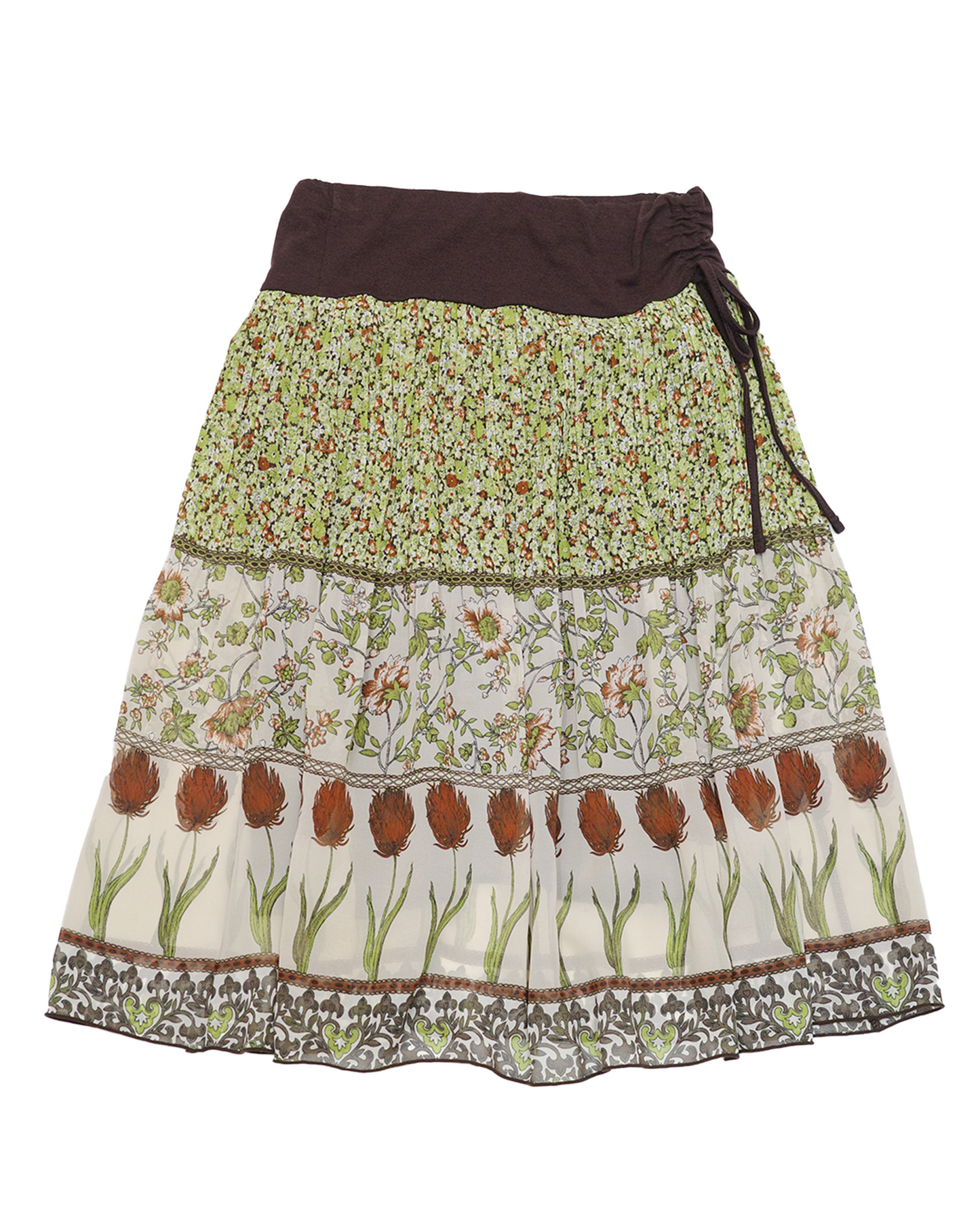Tulip Border Mixed Floral Skirt