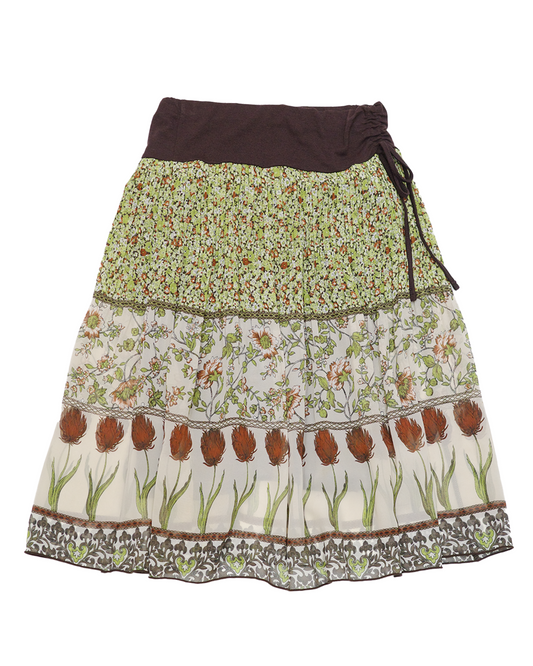 Tulip Border Mixed Floral Skirt
