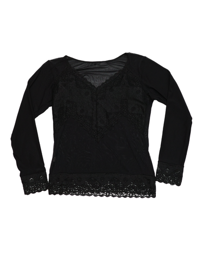 Sheer Lace Black Top