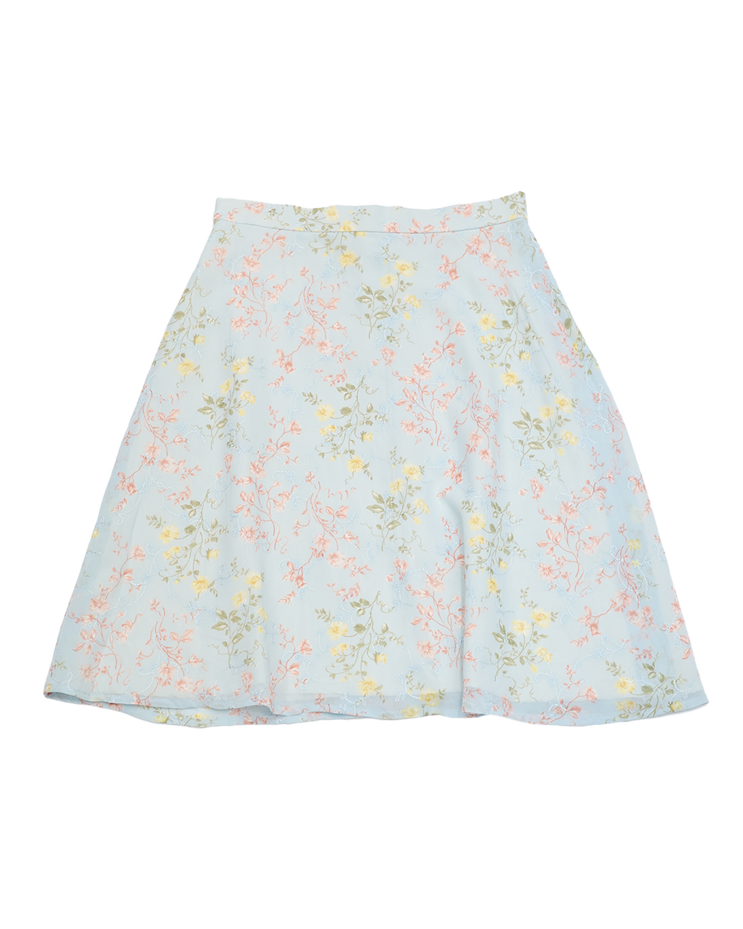 Pastel Blue Floral Skirt