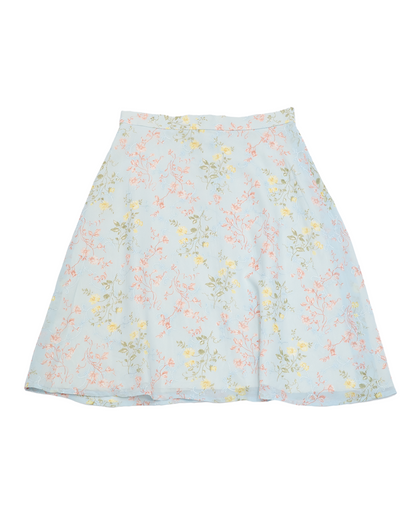 Pastel Blue Floral Skirt