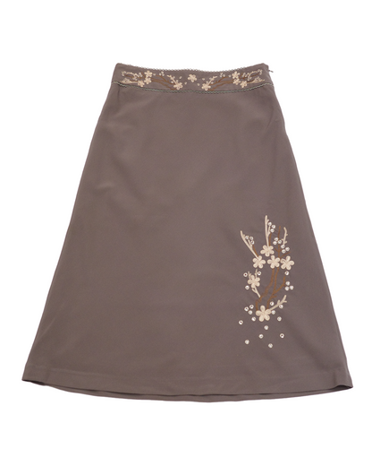 Brown Embrodiery Skirt