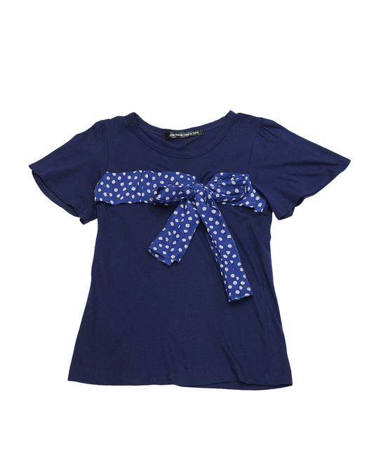 Jane Marple Blue Polka Dot Bow Tee