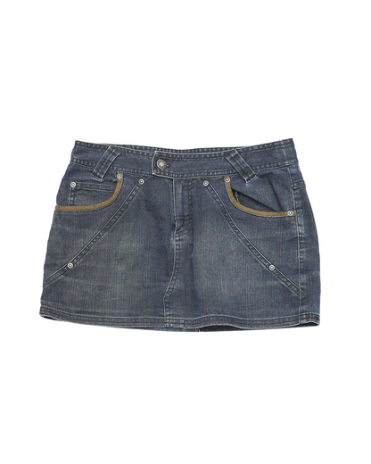 Black Denim Mini Skirt