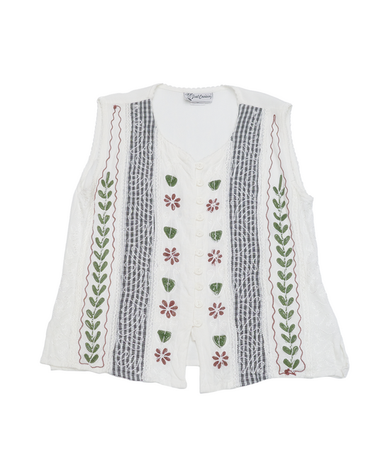 Embroidered Cottagecore Vest