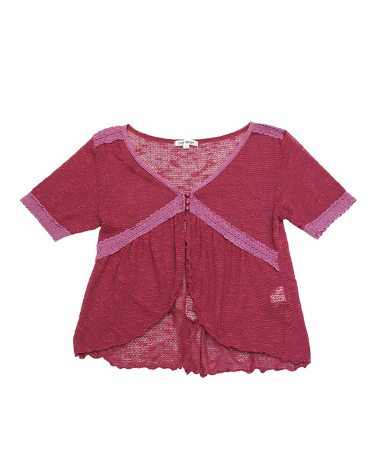 Burgundy Top w/ Purple Lace Trim