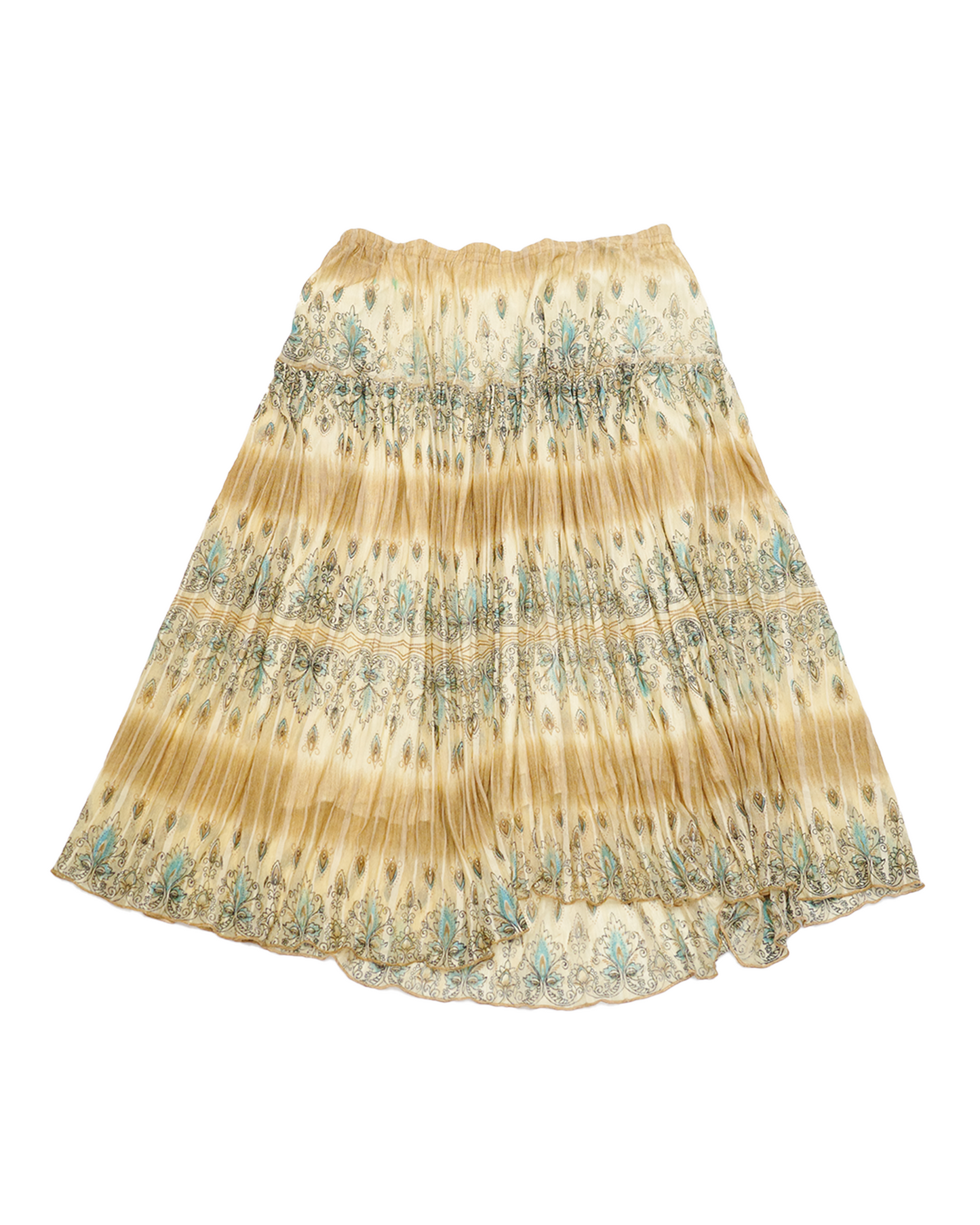 Bohemian Pleated Maxi Skirt