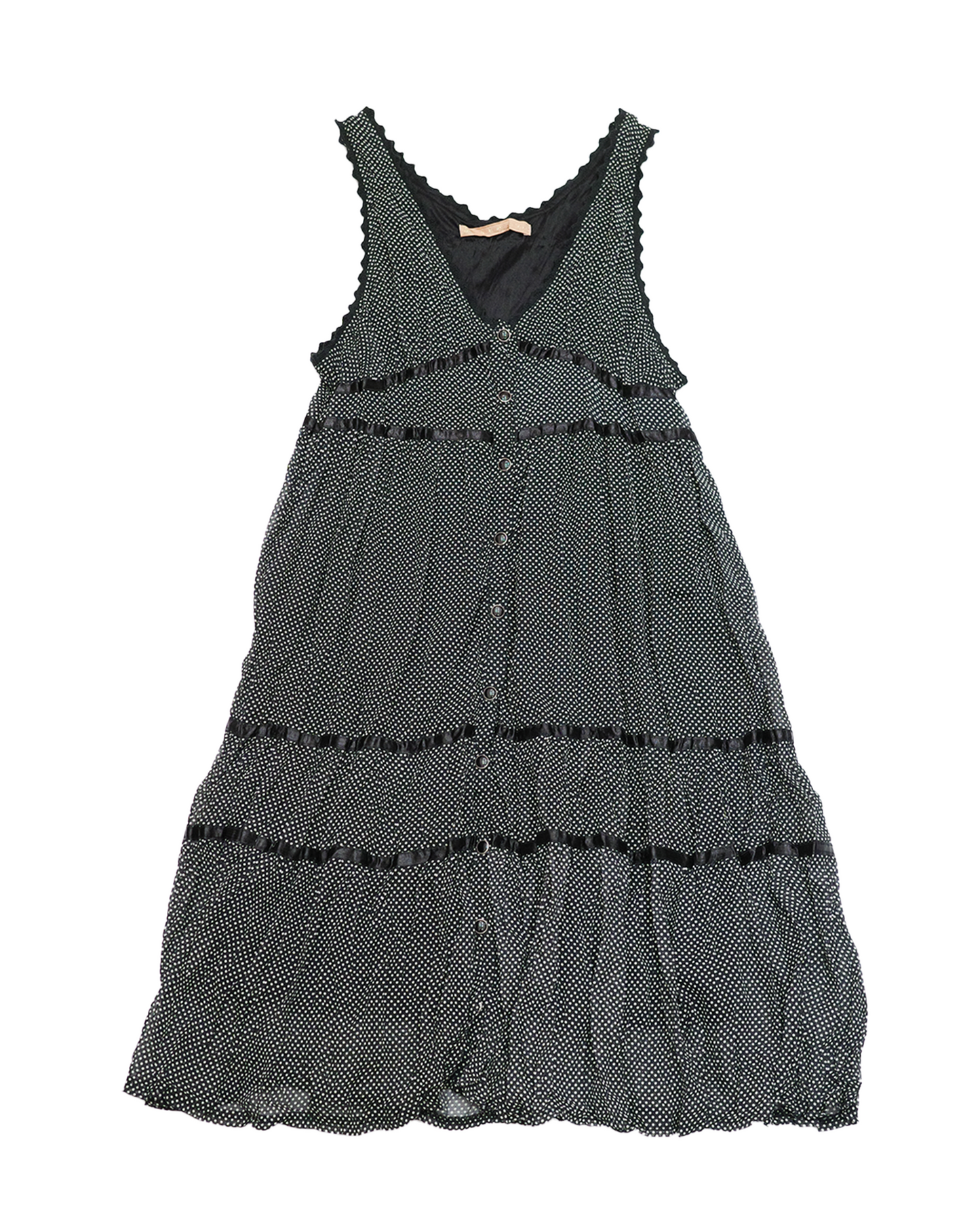 Black Polka-Dot Tiered Dress