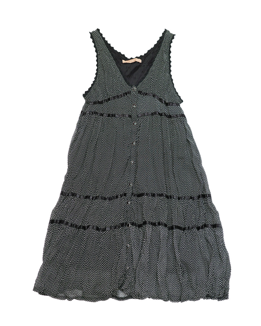 Black Polka-Dot Tiered Dress