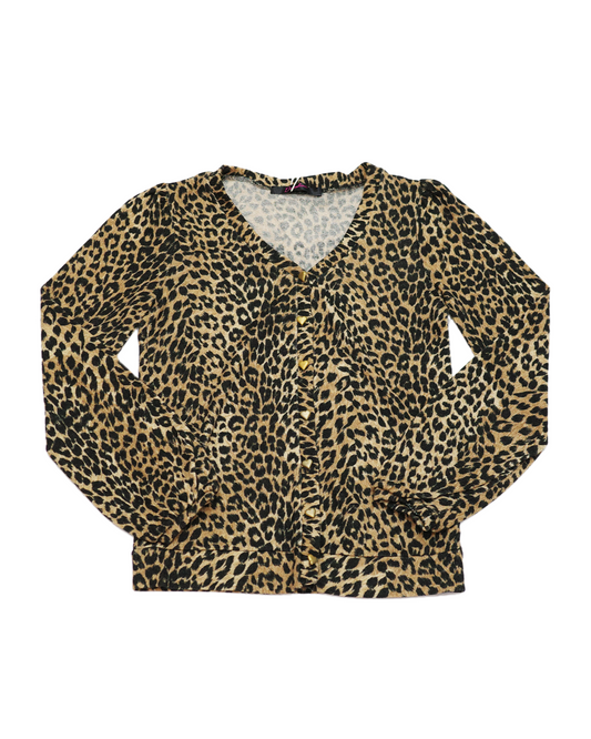 Leopard Print Outer w/ Heart Buttons