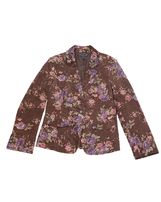 Brown Floral Blazer